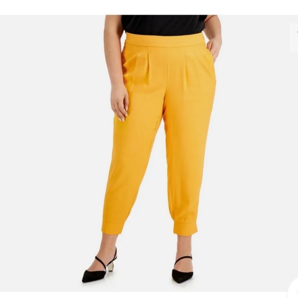 INC International Concepts Pants - INC Concepts High Rise Tangerine Crush Jogger Pants